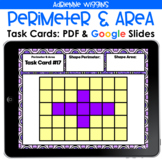 Perimeter and Area Task Cards (PDF & Google Classroom) Dis