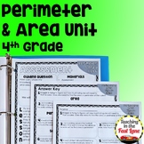 Perimeter and Area Unit with Lesson Plans - 4th Grade Less