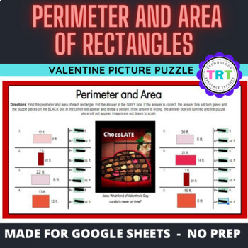 Preview of Perimeter and Area Valentine Math Activity