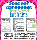 Perimeter and Area Word Problems, Notebook Pages, and Prob