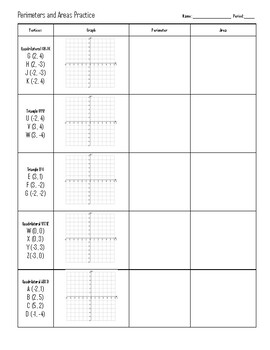 Preview of Perimeter and Area in the Coordinate Plane Worksheet
