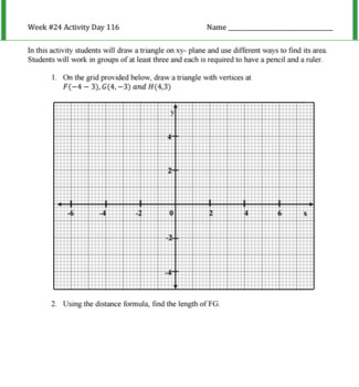 Perimeter And Area Of Triangle On X Y Plane Lesson Plan G Gpe B 7