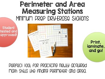 Preview of Perimeter and Area of a Rectangle Practice Mats