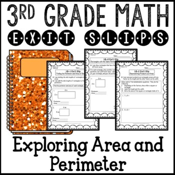 Preview of Perimeter and Complex Area Math Exit Slips 3rd Grade Common Core