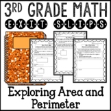 Perimeter and Complex Area Math Exit Slips 3rd Grade Common Core