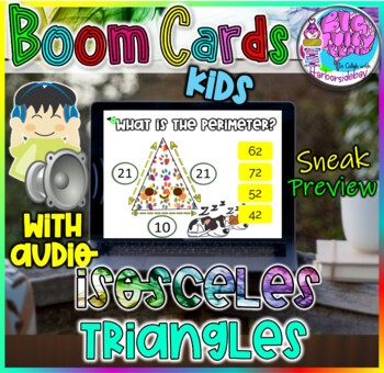 Preview of Perimeter of Isosceles Triangles for kids | BOOM Cards