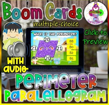 Preview of Perimeter of Parallelograms | BOOM CARDS