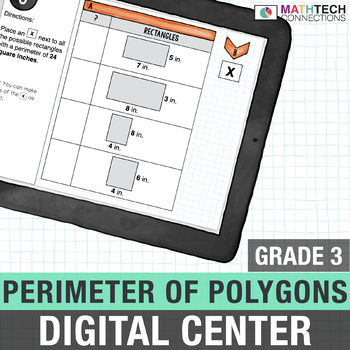 Preview of Perimeter of Polygons 3rd Grade Review Math Test Prep Google Classroom 3.MD.8