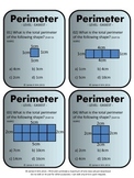Perimeter of Rectangles and Squares Activity Task Cards (Metric)