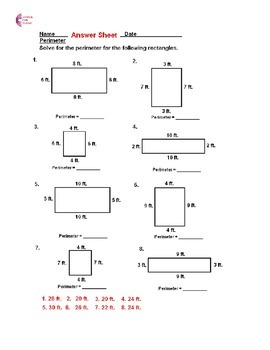 perimeter common core geometry homework answers