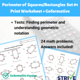 Perimeter of Squares and Rectangles Set #1 Worksheet + Gof