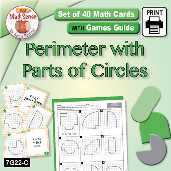 Preview of Perimeter with Parts of Circles & Composite Shapes: Math Matching Games 7G22-C