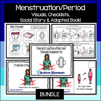Preview of Period or Menstruation Visual Supports BUNDLE-  Autism- Self Care- Hygiene