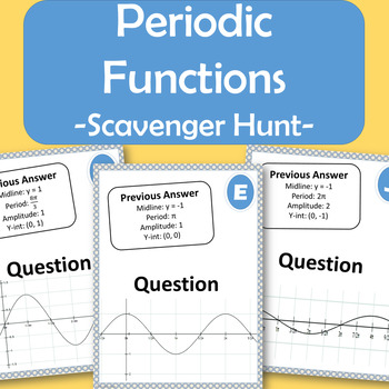 Preview of Periodic Function Characteristics Scavenger Hunt - Midline, Period, and Amp.