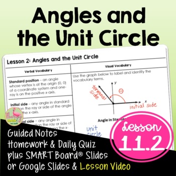 Preview of Angles and the Unit Circle (Algebra 2 - Unit 11)