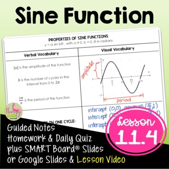 Preview of The Sine Function (Algebra 2 - Unit 11)