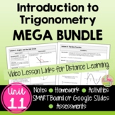 Intro to Trigonometry MEGA Bundle (Algebra 2 - Unit 11)