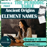 Periodic Table Ancient Origins Element Names Chemistry Worksheet