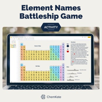 Preview of Periodic Table Battleship Element Names Game - Print and Digital Resource