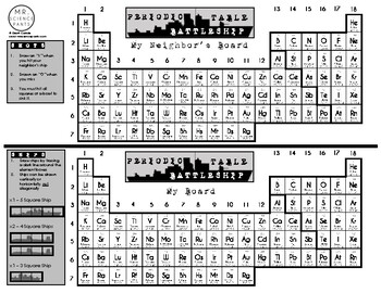 Preview of Periodic Table Battleship -- With Sentence Stems!
