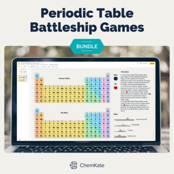 Preview of Periodic Table Battleships Activities Bundle | games print and digital