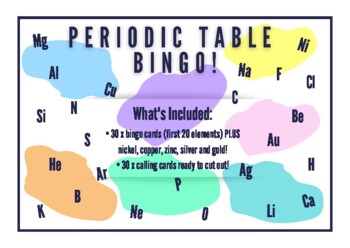 Preview of Periodic Table Bingo