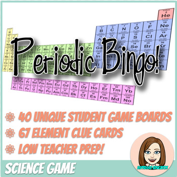 Preview of Periodic Table Bingo Game