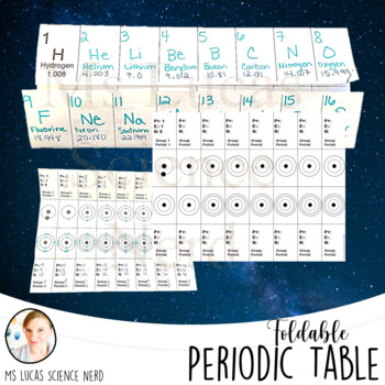 Preview of Periodic Table & Bohr Model Foldable - Elements 1 - 16