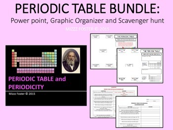 Preview of Periodic Table Bundle: PowerPoint, Graphic Organizer Notes, Scavenger hunt