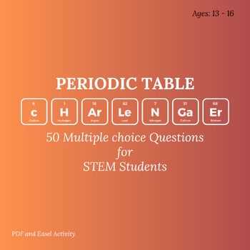 Preview of Periodic Table Challenge: 50 multiple choice Questions for STEM Students