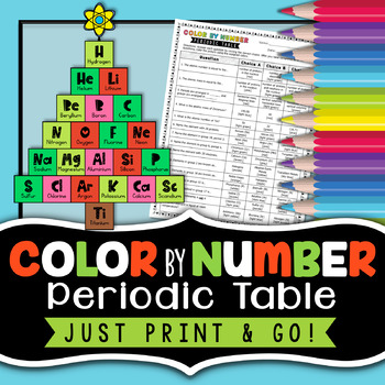 Preview of Christmas Science Activity - Periodic Table Chemistry Color By Number