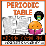 Periodic Table Close Reading Worksheet- Print & Digital