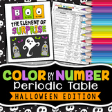 Periodic Table - Color By Number -  Halloween Science Activity