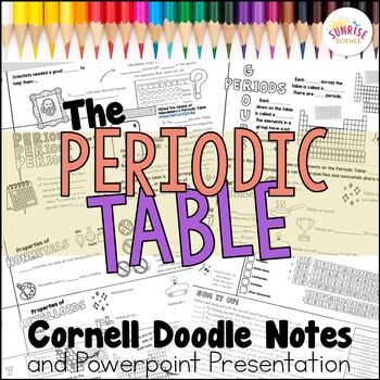 Preview of Periodic Table Doodle Notes | Metals Nonmetals | Groups Periods | Cornell Notes