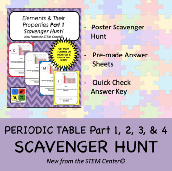 Preview of Periodic Table Elements Scavenger Hunt Bundle