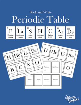 Preview of Periodic Table Flashcards - Black and White