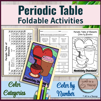 Preview of Periodic Table Foldable Color by Category & Valentine CBN Activities 