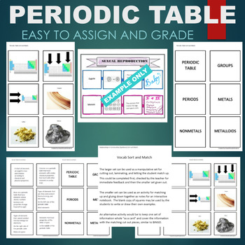 Preview of Periodic Table (Group, Period, Metal, Nonmetal) Sort & Match STATIONS Activity