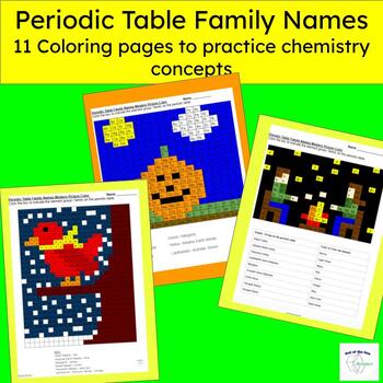 Preview of Periodic Table Groups Color Worksheet  - Family Names - Chem Sub Plans
