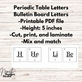 Preview of Periodic Table Letters: All 118 elements! 5 inch Science Bulletin Board letters