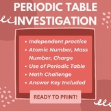 Periodic Table Math Challenge Worksheet