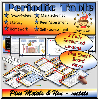 Preview of Periodic Table Metals & Non-metals - Two Fully Resourced Lesson Plus Bingo