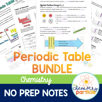 Preview of Periodic Table Notes Bundle | High School Chemsitry