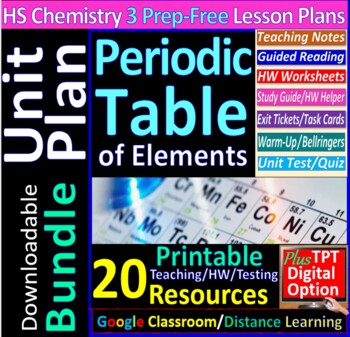 Preview of Unit Plan: Periodic Table Elements 3-Lesson Bundle ~Editable~ Distance Learning