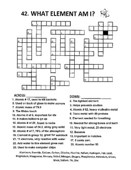 Periodic Table Crossword Worksheets Teaching Resources Tpt