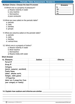 periodic table quiz by adventures in istem teachers pay