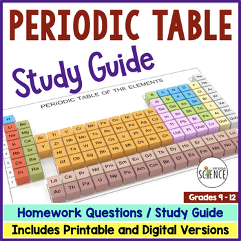 Preview of Periodic Table of Elements Worksheet - Periodic Trends