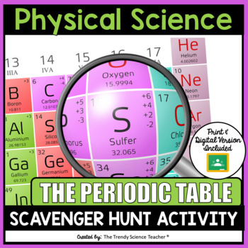 Preview of Periodic Table Scavenger Hunt Activity- Print & Digital