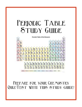 Preview of Periodic Table Study Guide