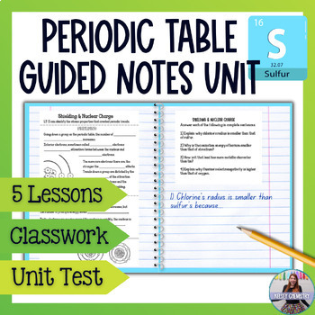 Preview of Periodic Table Guided Notes Unit Bundle